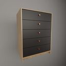 Chifonier 0,64m 5 Cajones-olmo F. Negro M. Tables - Miniatura 2