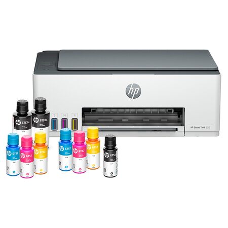 Impresora Multifunción Hp Smart Tank 520 + Kit De Botellas