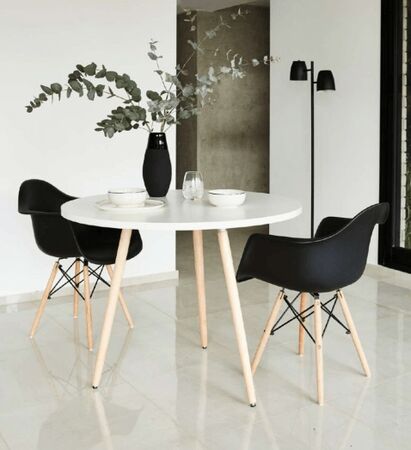 Mesa Escandinava Eames Redonda BLANCA 900x765mm SILCAR - MEAM RED
