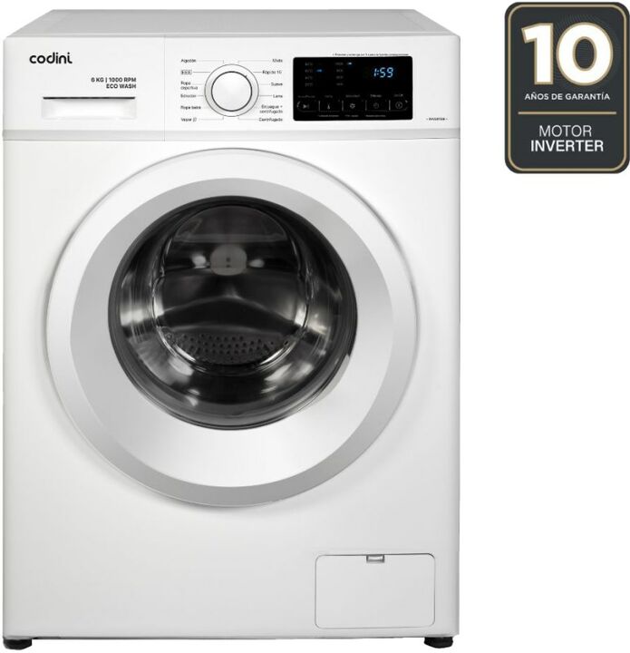 Lavarropas Automatico Codini Inverter Aiafa6010B 6Kg 1000R - Vista principal
