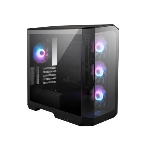 Gabinete MSI MAG PANO M100R PZ Micro ATX TG x2 ARGB Fan x4 Black - Vista principal