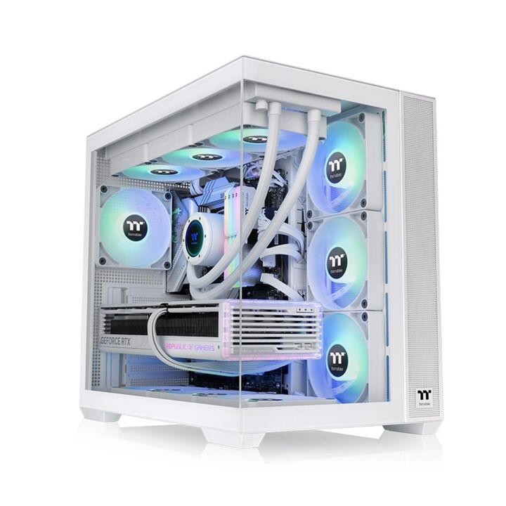 Gabinete TT View 380 Mid-Tower TG x2 Fan ARGB x4 Snow White - Vista principal