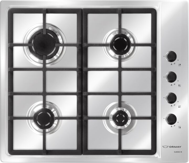 Anafe a gas ORMAY CLASSIC IX 4 hornallas acero inox rejillas fundicin - Vista principal